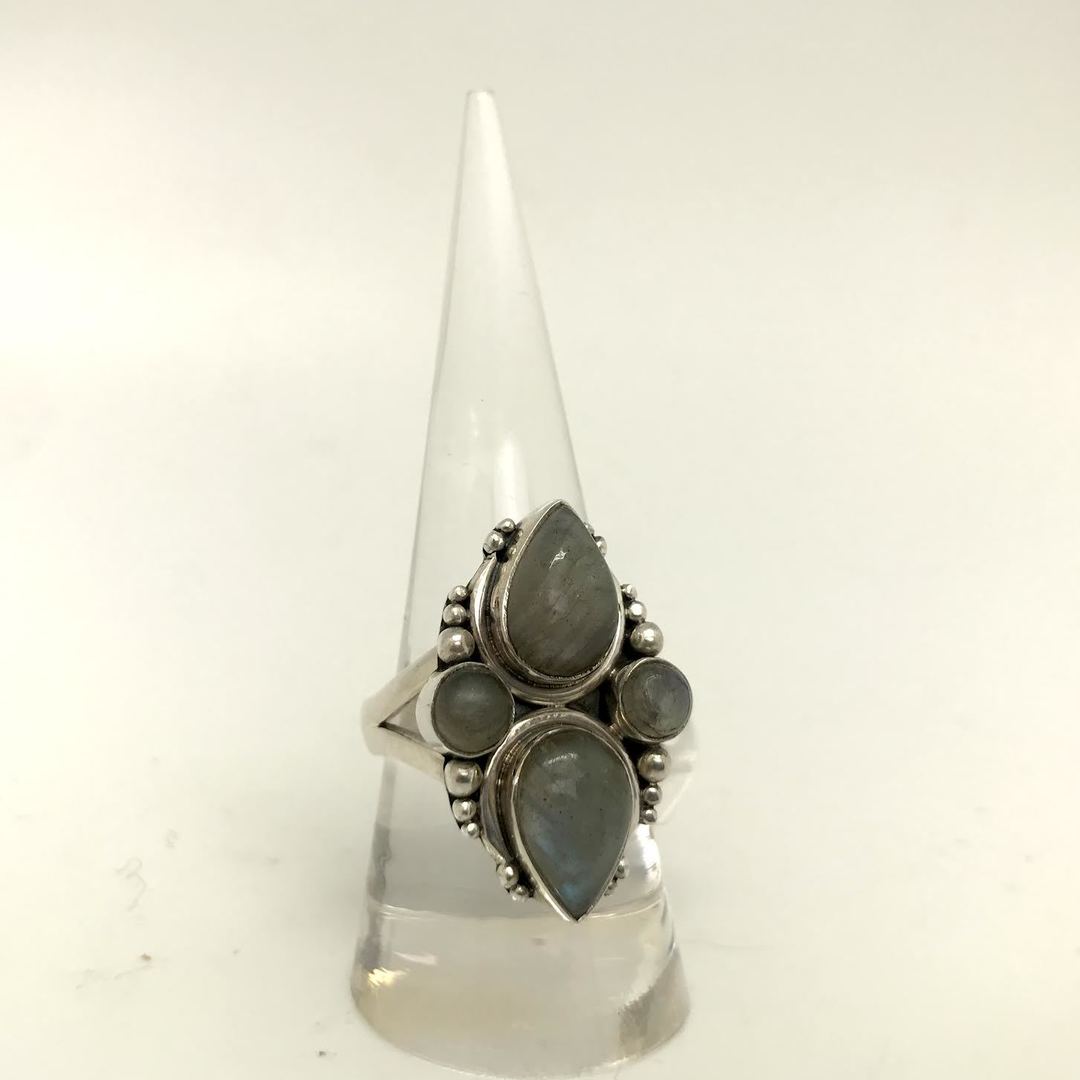 Labradorite Polished Double Statement Ring