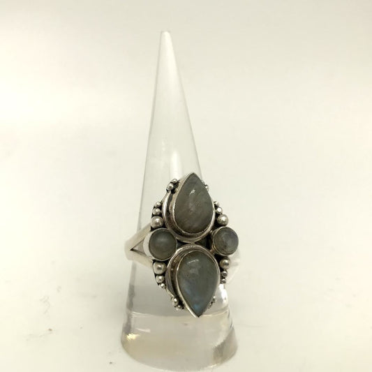 Labradorite Polished Double Statement Ring