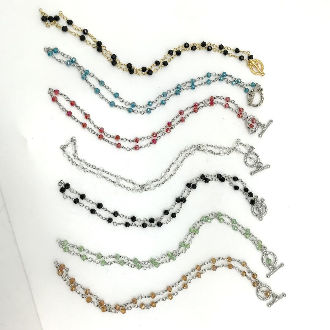 Glass Bead Toggle Necklace