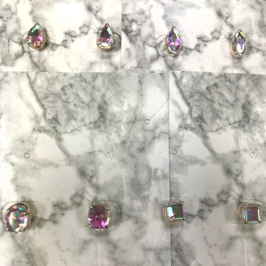 AB Mystic Quartz Sterling Silver Stud Earrings
