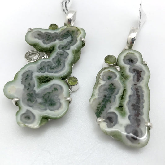 Green Agate with Quartz and Peridot