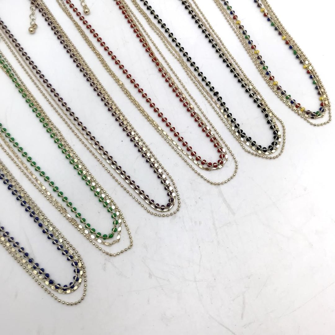 Isles & Stars - Triple Strand Seed Bead Necklace