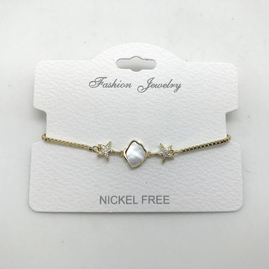 Fashion Jewelry - Pearl and Rhinestone Stars Bracelet