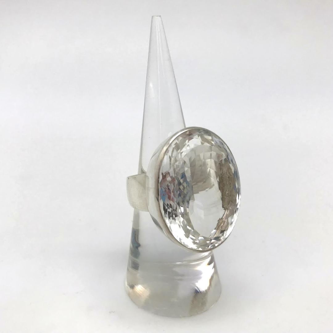 Clear Quartz Faceted Ring (Oval)