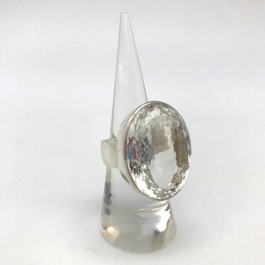 Clear Quartz Faceted Ring (Oval)