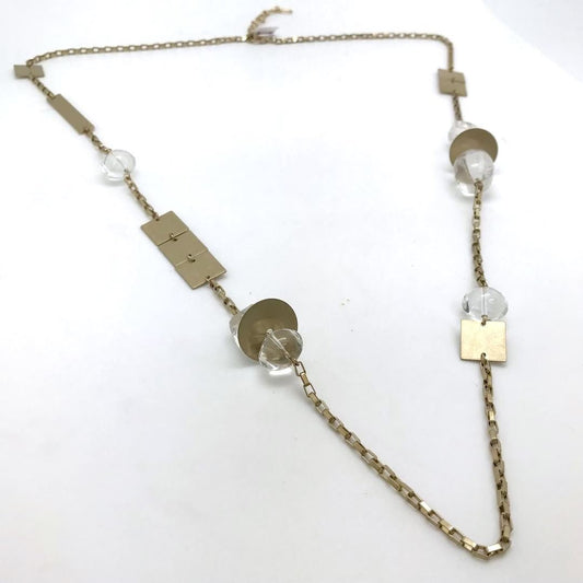 Sunrise USA Long Box Chain Necklace with Glass Beads and Metal Shapes