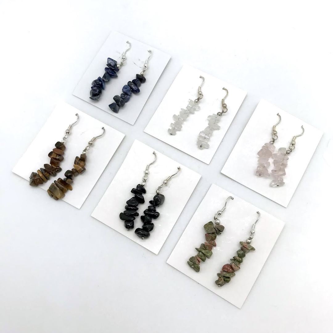 Crystal Chip Dangle Earrings