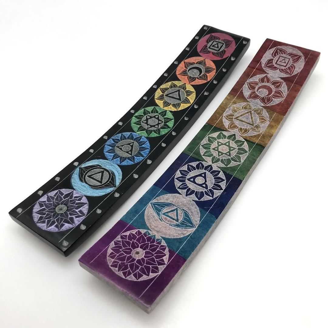 Sled Chakra Soapstone Incense Holder