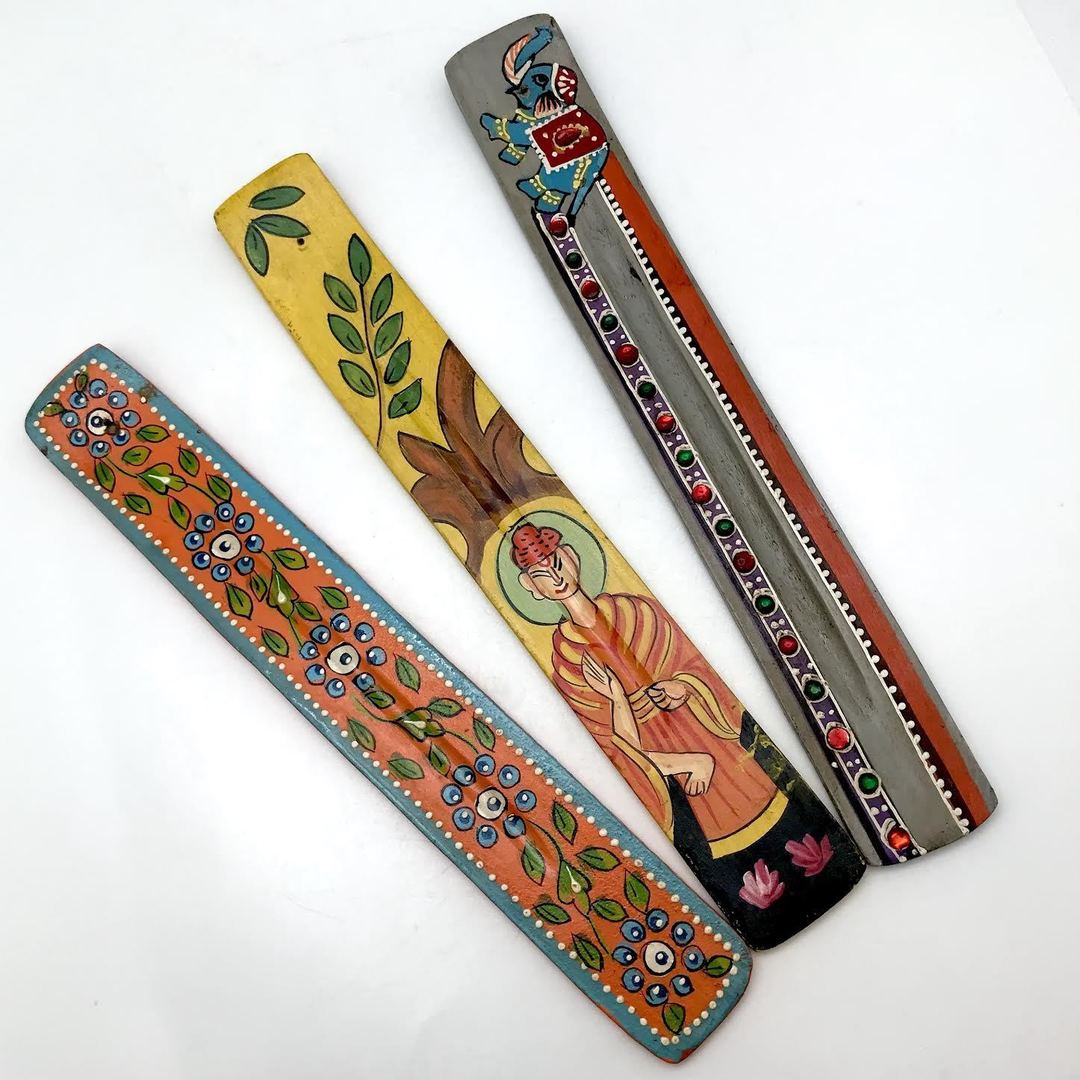Hand Painted Embellished Incense Holder