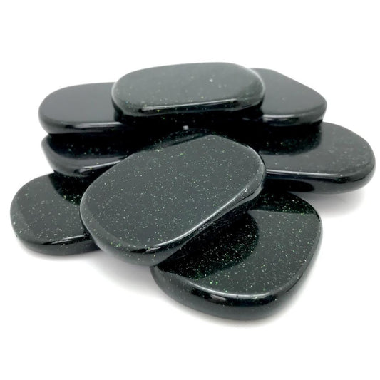 Goldstone, Green (Flat Worry Stone)