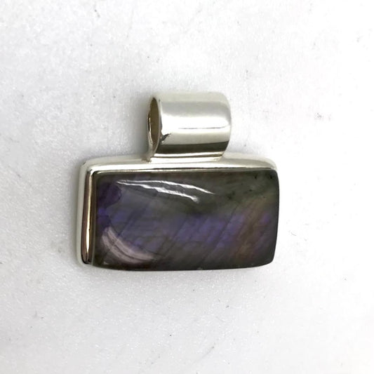 Purple Labradorite Rectangle Pendant