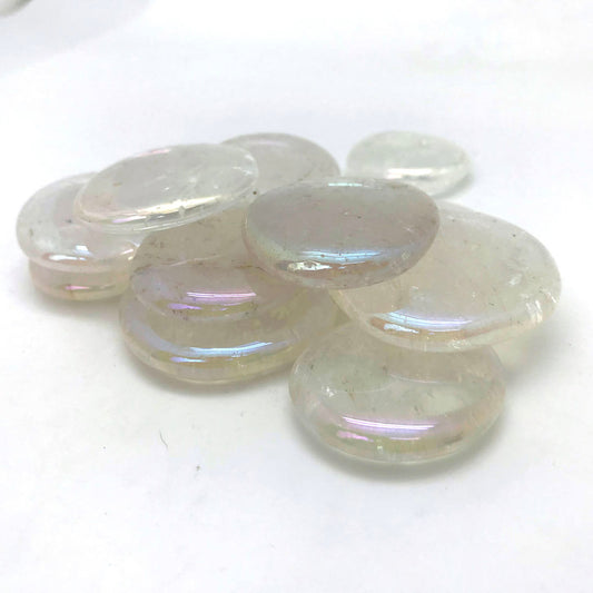 Angel Aura Clear Quartz Worry Stone
