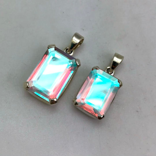 Faceted Mystic Quartz (Rectangle / Square) Pendant