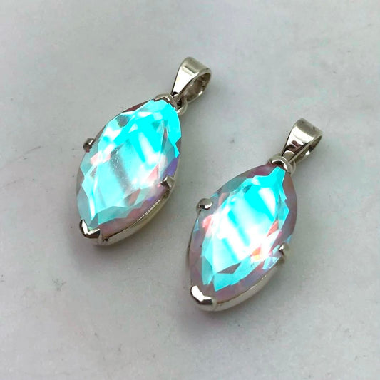 Faceted Mystic Quartz Pendant (Marquise)