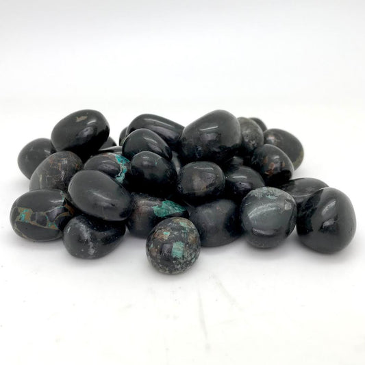 Black Tourmaline with Chrysocolla (Tumbled)