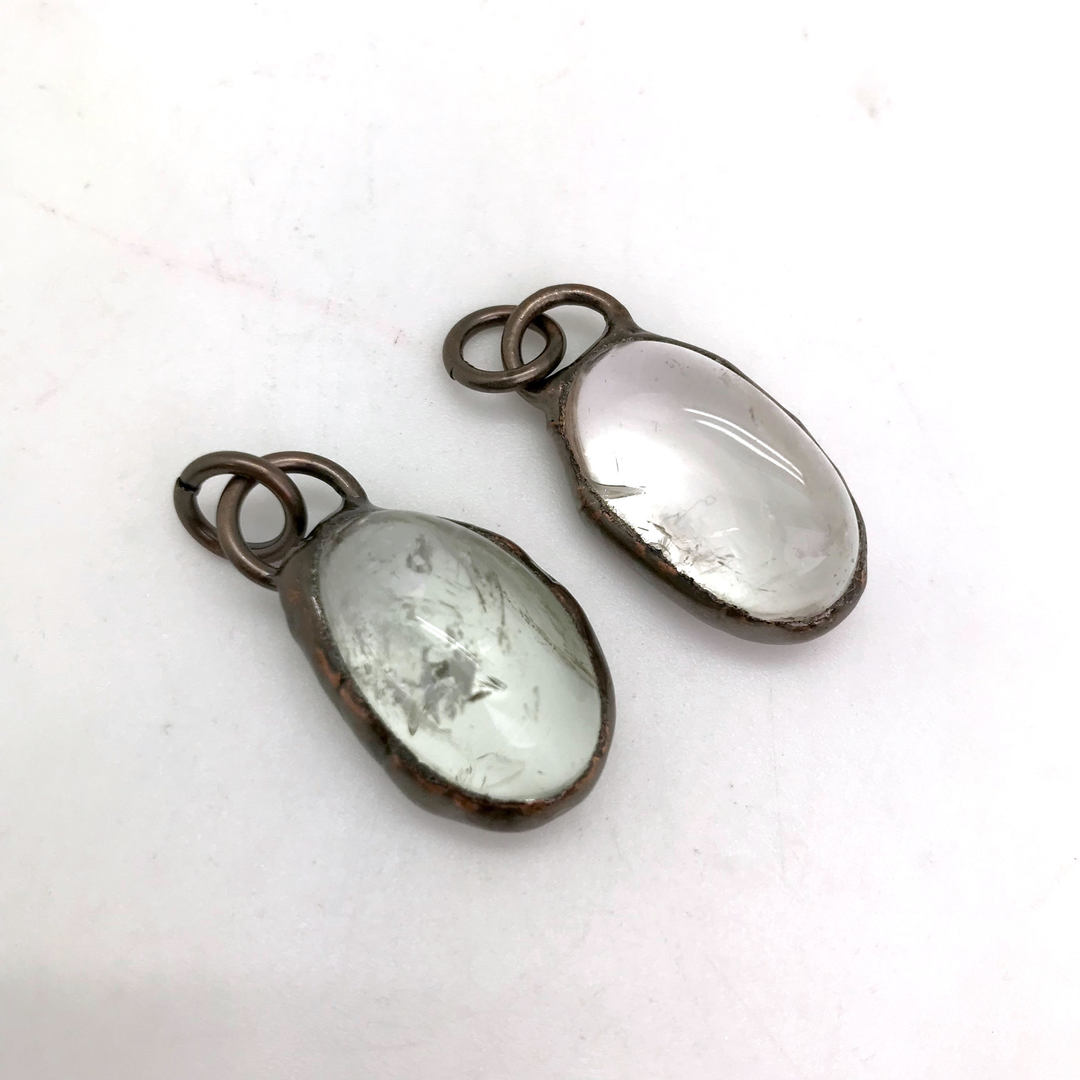 Copper Lined Clear Quartz Tumble Pendant