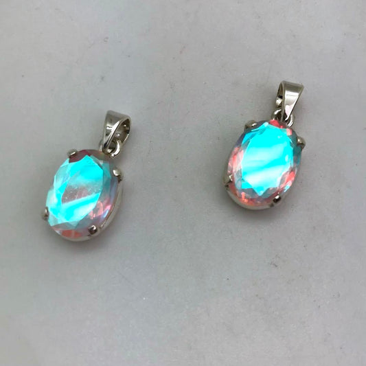 Faceted Mystic Quartz (Oval / Round) Pendant